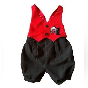 Vintage ‘90s red and black Scottie dog toddler vest jumper